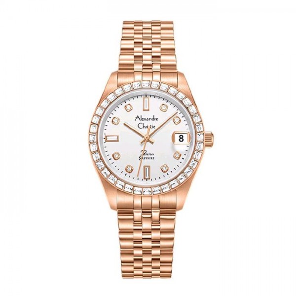 Alexandre Christie AC 5013 Rosegold White Diamond Ring LDBRGSLDR